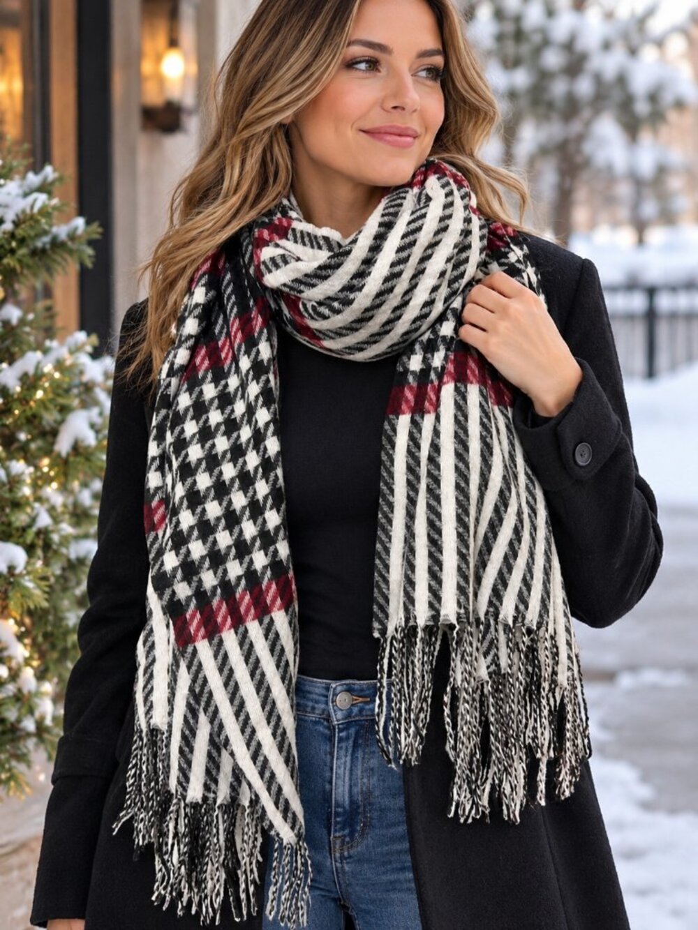 Plaid & Houndstooth Scarf